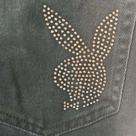 Playboy by Pacsun Black High Waisted Button Fly Jeans Wmn Size 27 Bunny - Picture 4 of 11